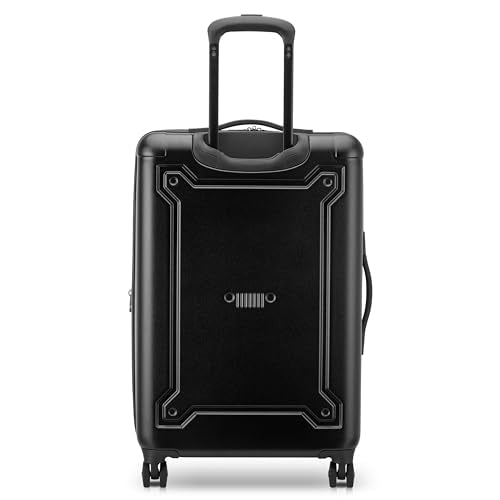 Jeep JH004C Hardside Expandable Luggage with Spinner Wheels, Black, Checked-Medium 24 Inch - color: Black, size: Checked-Medium 24 Inch