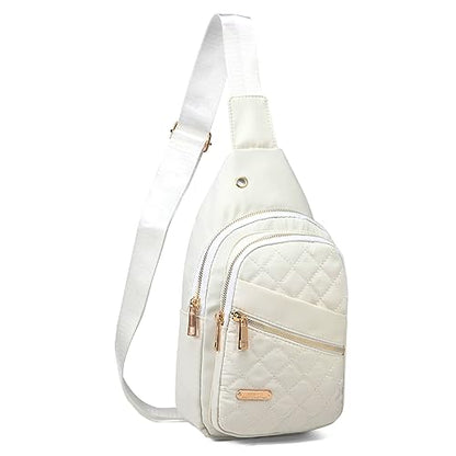 AOSTIHOT Small Crossbody Bags Sling Bag for Women Men, Casual Sling Backpack Cross Body Travel Hiking Backpack - color: C Beige