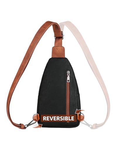 MASINTOR Sling Bag for Women, Crossbody Fanny Pack Sling Backpack, Brown - color: Black Brown