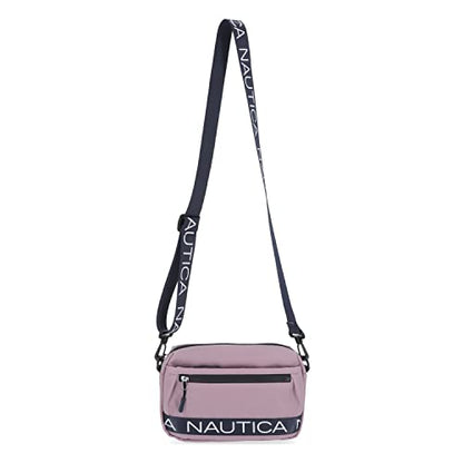 Nautica Nylon Bean crossbody/Belt Bag adjustable shoulder strap - color: Lilac Rose