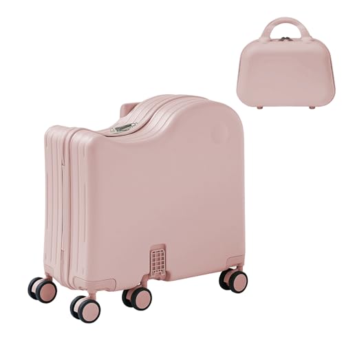 TABU Ride On Luggage Set with Bag, Carry On Suitcase for Kids, Pink - color: Pink