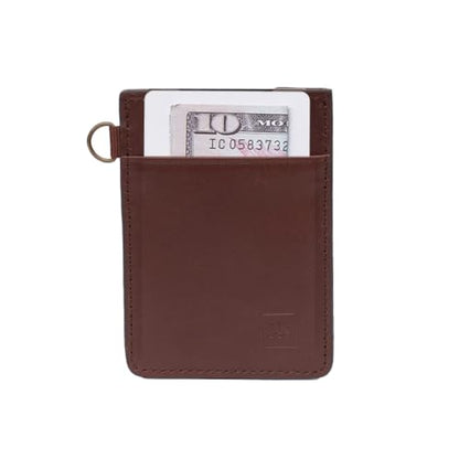 Thread Wallets Ultra Slim Minimalist Leather Card Holder Wallet (Chocolate) - color: Chocolate