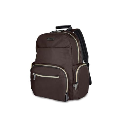 Kenneth Cole REACTION Madison Square Lightweight Hardside Chevron Expandable Spinner Luggage, Chocolate Brown, 2-Piece (20" Carry On + Sophie Backpack) - color: Chocolate Brown, size: 2-Piece (20" Carry On + Sophie Backpack)