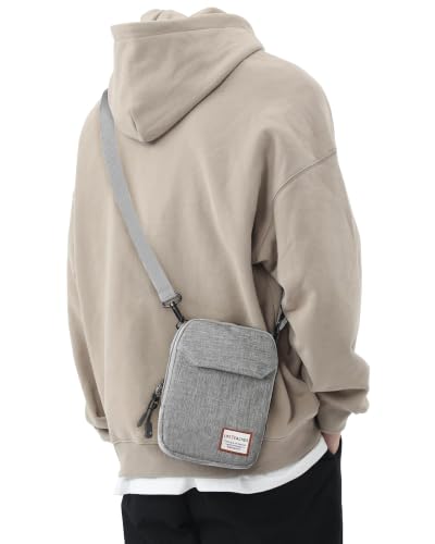 SEAFEW Mini Crossbody Bag Shoulder Bag for Men, Small Messenger Satchel Bag for Women - color: Grey