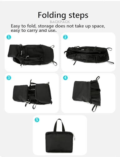 levayhill Hiking Foldable Backpack Packable Daypack,Black,30L - color: Black