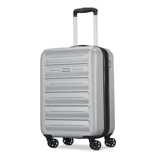 American Tourister Westridge Hardside Luggage Set with Spinner Wheels, Silver, Carry-On - color: Silver, size: 20-Inch Carry-On