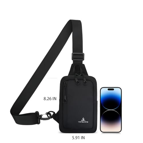 Mini Sling Bag for Men & Women,Waterproof Crossbody Bag(Black-M) - color: Black-m