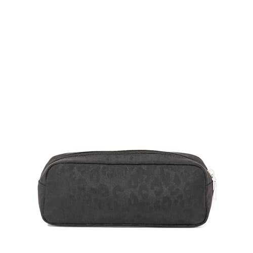 Long Pocket Cosmetic - Lightweight 7.8”x 3.1”x2.1” Makeup Bag - Travel Essentials Makeup Organizer - color: Black Cheetah Emboss