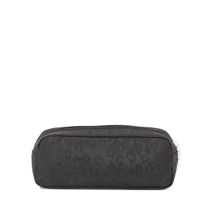 Long Pocket Cosmetic - Lightweight 7.8”x 3.1”x2.1” Makeup Bag - Travel Essentials Makeup Organizer - color: Black Cheetah Emboss