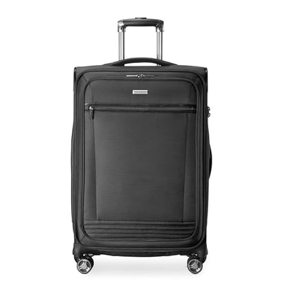 Ricardo Beverly Hills Avalon Softside Medium Check-In Luggage Made with Sustainable 100% Recycled PET (rPET), Lightweight, Eco-Friendly Travel, Expandable, Dual Spinner Wheels, Black, 24-inch - color: Black, size: 24-inch