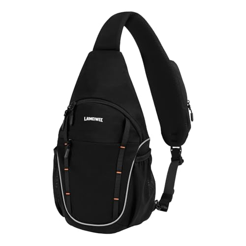 Crossbody Sling Bag, Lightweight Travel Sling Backpack with RFID Blocking - color: Black