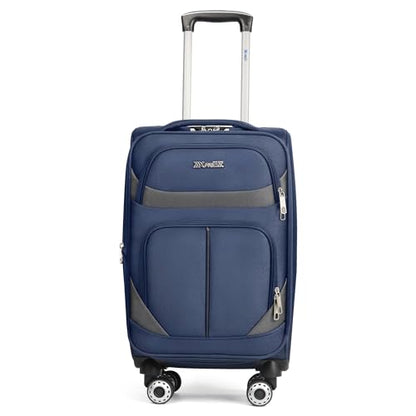 24'' Luggage,Softside Suitcase,w/LOCK,Expandable 15% - color: Navy-Grey, size: Checked-Medium 24-Inch