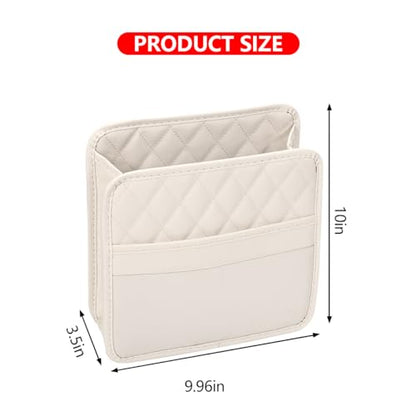 Mandark PU Leather Car Seat Back Organizer, Beige - color: Beige