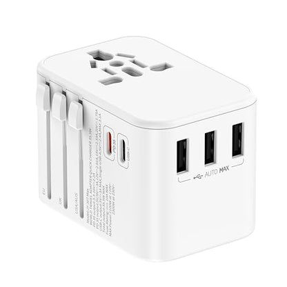 World Travel Adapter Quick Charger 35.5W, White - color: Snow White