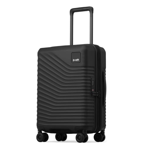 Coolife Luggage Carry-On, Lightweight PC Hardside Suitcase, 20-Inch, Black - color: Black, size: Carry-On 20-Inch