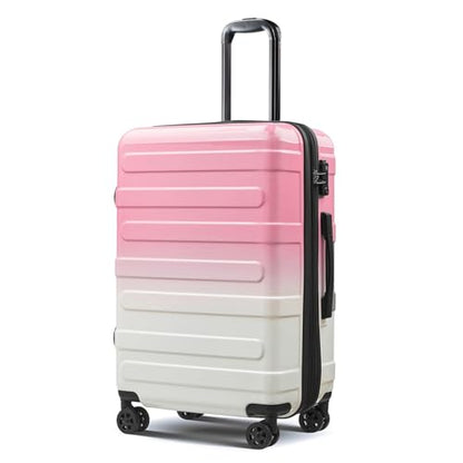 Tolino Checked 24 In Expandable Luggage Hardside Suitcase with Wheels - color: Peach, size: M(24 In)