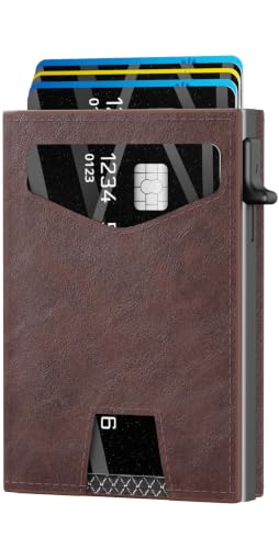 Men’s Wallet with RFID Blocking | Tri-Fold Front Pocket Design | 12 Card Slots, 2 ID Windows & Cash Slot | Aluminum Card Ejector | Durable & Lightweight Men’s Accessories (Coffee) - color: Coffee