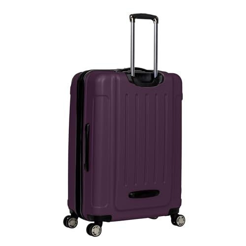 Kenneth Cole REACTION Renegade Luggage Expandable 8-Wheel Spinner Lightweight Hardside Suitcase, Midnight Plum, 28-Inch Checked - color: Midnight Plum, size: 28-Inch Checked