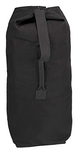 Heavyweight Top Load Canvas Duffle Bag - color: Black, size: 30" X 50"