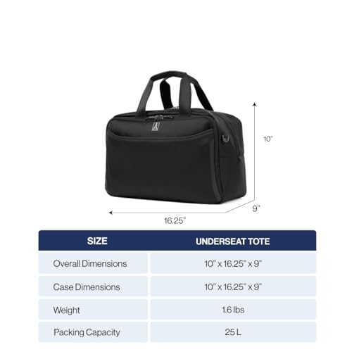 Travelpro Crew Classic Softside Carry-On Underseat Tote Bag, Black - color: Black
