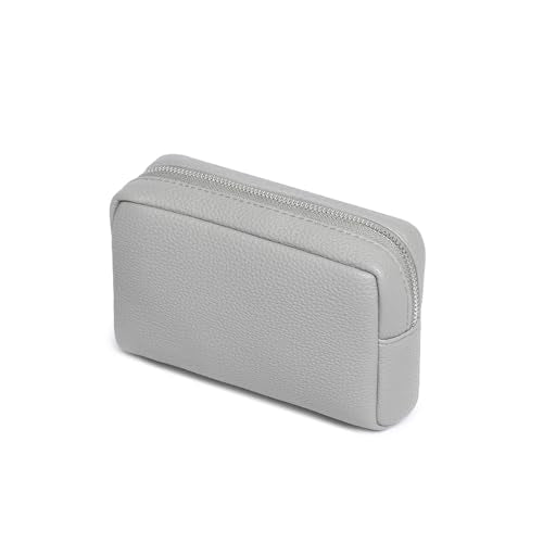Makeup Bag for Purse Travel Cosmetic Bag (PU Shark Gray) - color: Shark Gray