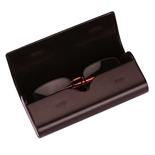Vemiss Hard Shell Eyeglass Cases, Lightweight Portable Glasses Case for Women Men - color: Z-brown