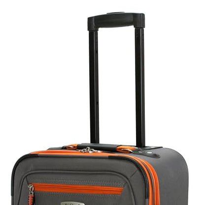 Rockland Pasadena Expandable Spinner Carry-on 19", Charcoal - color: Charcoal