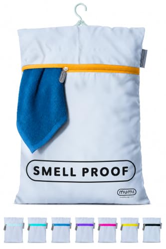 MUMI Smell-Proof Travel Laundry Bag with Folding Hanger, Orange - color: Orange