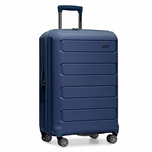 Traveler's Choice Pagosa Hardshell Expandable Luggage with Spinner Wheels, Navy, 27-Inch Medium - color: Navy, size: 27-Inch Medium