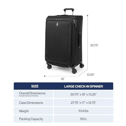 Travelpro Crew Classic Softside Checked Luggage, Grey, 29-Inch - color: Titanium Grey, size: Checked Large