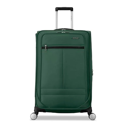 Samsonite Soft-Sided 25-Inch Lightweight Medium Checked Expandable Element Suitcase: Durable, 360° Spinner Wheels, Adjustable Telescopic Handle, 2 Front & 1 Side Pocket- Bistro Green - color: Bistro Green, size: 25-Inch Checked-Medium