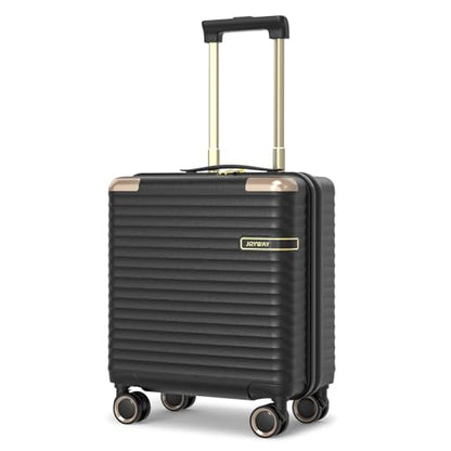 Joyway Carry on Luggage Airline Approved with TSA Lock, Hard Shell 18 Inch Travel Carry-on Suitcase with Spinner Wheels (Black, 18 Inch Luggage) - color: Black