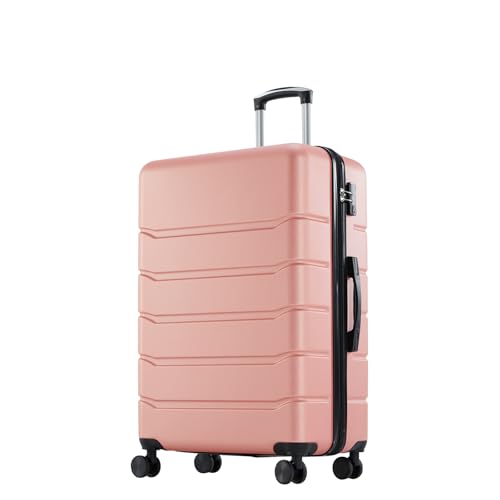 OLIXIS 20 Inch Carry-On Suitcase, Hardside Rolling Luggage, Pink - color: Pink, size: 20 IN