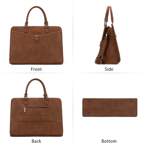 Wrangler Laptop Tote Bag for Women Fits 15.6 In Laptop for Travel and Work - color: Brown