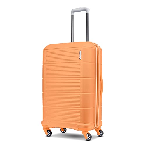 American Tourister Stratum 2.0 Expandable Hardside Luggage with Spinner Wheels, 24-Inch Checked-Medium, Papaya - color: Papaya, size: 24-Inch Checked-Medium
