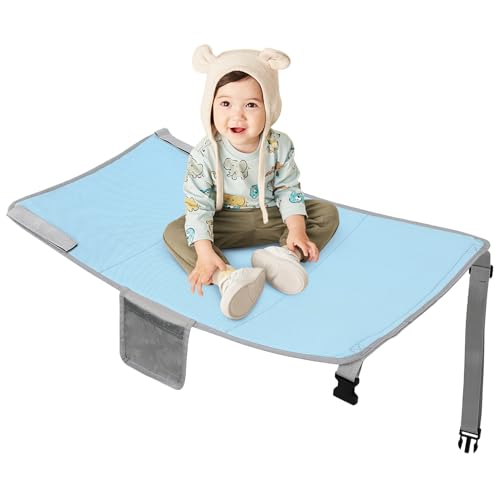 Toddler Airplane Bed, Portable Kids Airplane Seat Extender, Plane Bed Soft Footrest Travel Essentials for Flying Flights Must-Have, Sky-Blue - color: Sky-blue