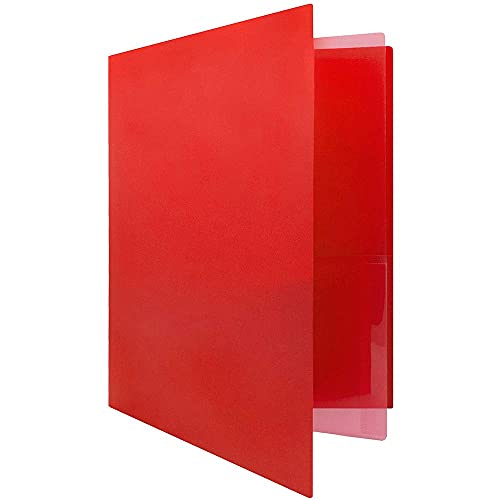 JAM PAPER Heavy Duty Plastic Multi Pocket Folders - 4 Pocket Organizer - Red - 2/Pack - color: Red, size: 4 Pocket (Pack of 2)