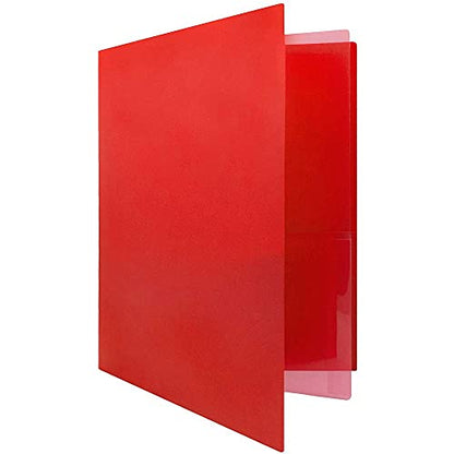 JAM PAPER Heavy Duty Plastic Multi Pocket Folders - 4 Pocket Organizer - Red - 2/Pack - color: Red, size: 4 Pocket (Pack of 2)