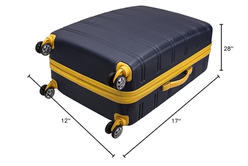 Rockland Melbourne Hardside Expandable Spinner Wheel Luggage, Checked Large 28", Navy - color: Navy, size: Checked Large 28"