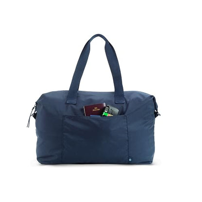 Packable Travel Bag - Compact Folding Duffel Bag - Carry On Expendable Weekender Bag - Pockets (Navy) - color: Navy
