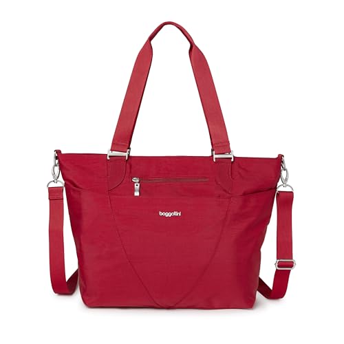 Baggallini Avenue Tote - 12x18 Laptop Tote Bag for Women - Lightweight Work Travel Carry On Bag - color: Apple