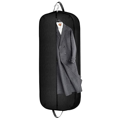Limoomil 60" Heavy‑Duty Garment Bag, Wedding & Gown Cover, Darkgrey - color: Darkgrey, size: 60" x 24" x 5"