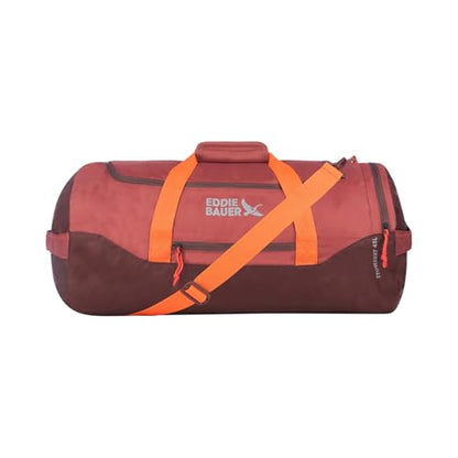Eddie Bauer Stowaway Packable Duffel Bag, 45L, Maroon | Lightweight Durable Ripstop Polyester, Packs Flat When Not in Use, Roomy Travel Duffel for Trips and Gym Use - color: Maroon