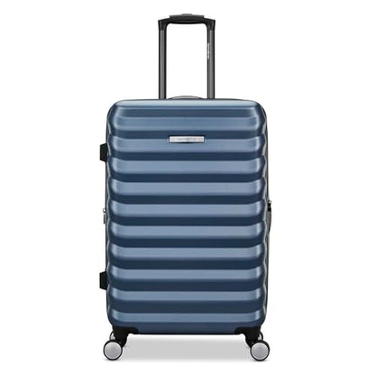 Samsonite Hard-Sided 24-Inch Lightweight Checked Medium Expandable Element Suitcase: Durable, 360° Spinner Wheels, Adjustable Telescopic Handle, TSA-Approved Lock - Captains Blue - color: Captains Blue, size: 24-Inch Checked-Medium