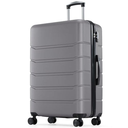 Sweetcrispy 28 Inch Checked Luggage, Suitcase with Spinner Wheels - color: Dark Grey, size: 28 Inch