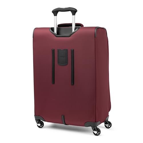 Travelpro Maxlite 5 Softside Checked Luggage Spinner, Red, 25-Inch - color: Burgundy, size: Checked-Medium 25-Inch