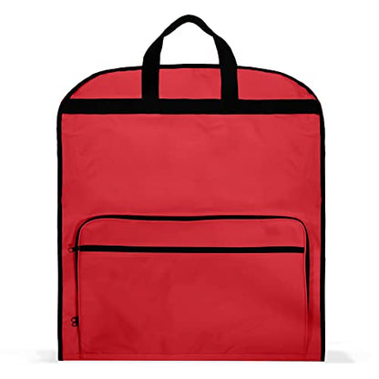 Dalix 60" Foldable Garment Bag Suits Cover Dresses w Front Pocket - color: Red