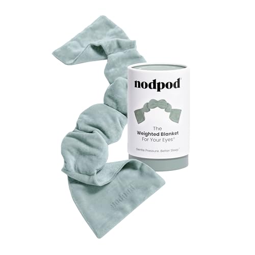 nodpod Patented Gentle Pressure Sleep Mask, Weighted Eye Mask - color: Sage Cotton