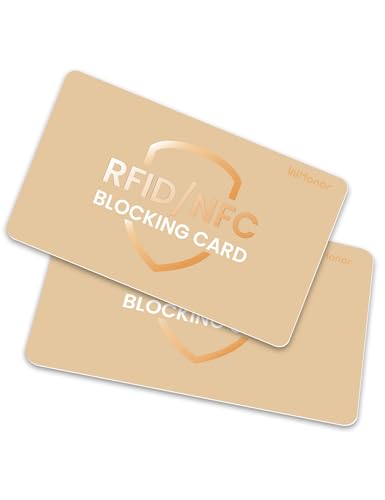 WHonor RFID Blocking Card, Anti-Theft Credit Debit Card Protector, Golden | Contactless NFC Blocker, Slim Safe Card, Protect Wallet & Purse for Women, Premium PVC, Waterproof & Scratch-Resistant