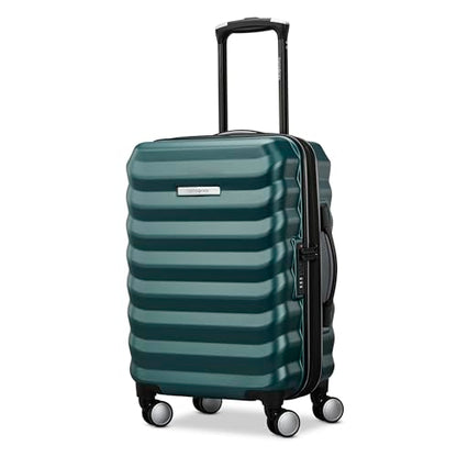 Samsonite Hard-Sided 20 & 24 Inch 2-Piece Lightweight Checked Large Expandable Element Suitcase Set: Durable, 360° Spinner Wheels, Adjustable Telescopic Handle, TSA-Approved Lock - Bistro Green - color: Bistro Green, size: 2-Piece Set (20"/24")